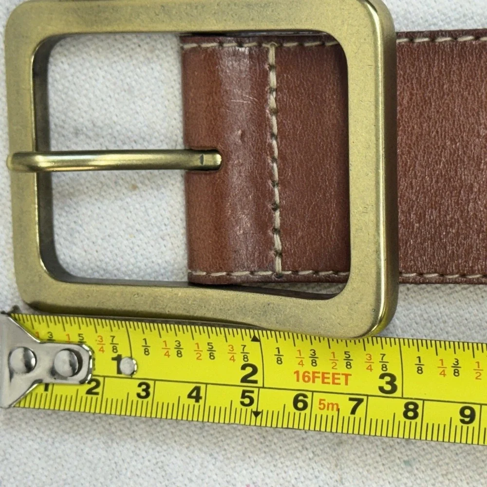 Eddie Bauer Leather‎ Belt Womens M Brown Laser Cut Studded Western Boho Eyelet
